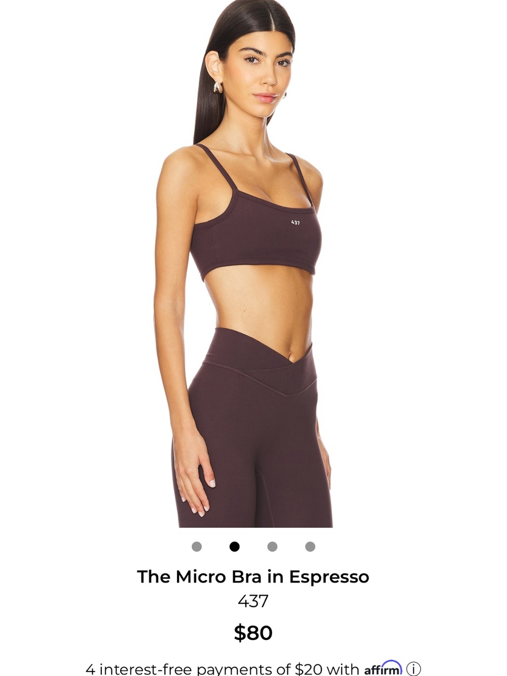 437 micro bra espresso - Women's brown sports bra - Picture 2 of 7